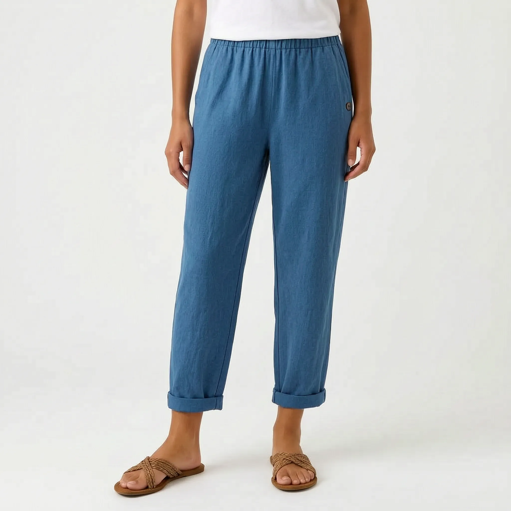 Solenta  - Relaxed Fit Cropped Summer Trousers Casual Daytime Outings