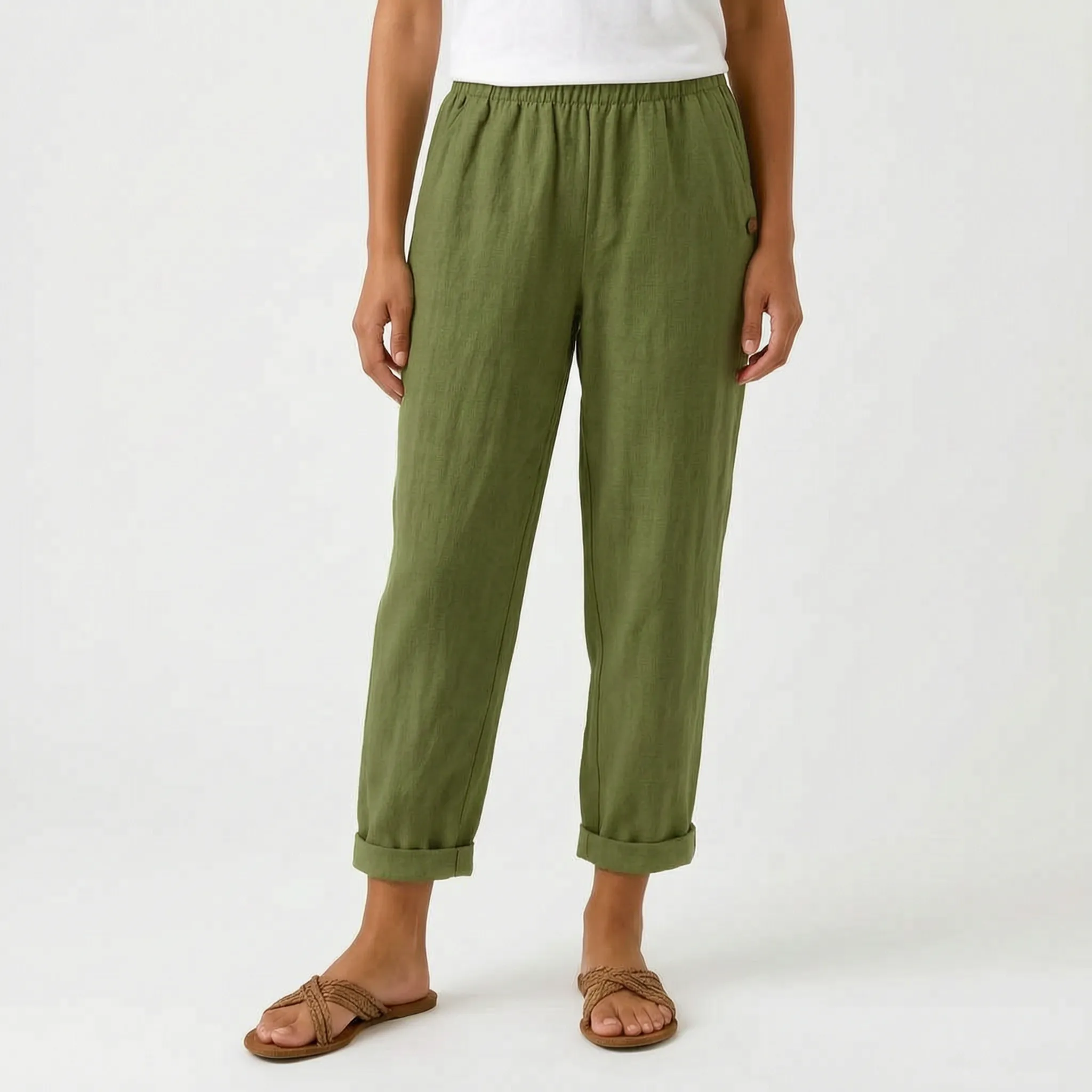 Solenta  - Relaxed Fit Cropped Summer Trousers Casual Daytime Outings