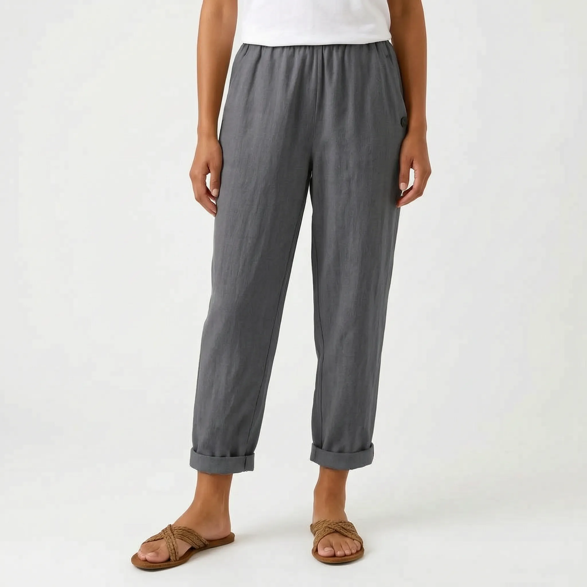 Solenta  - Relaxed Fit Cropped Summer Trousers Casual Daytime Outings