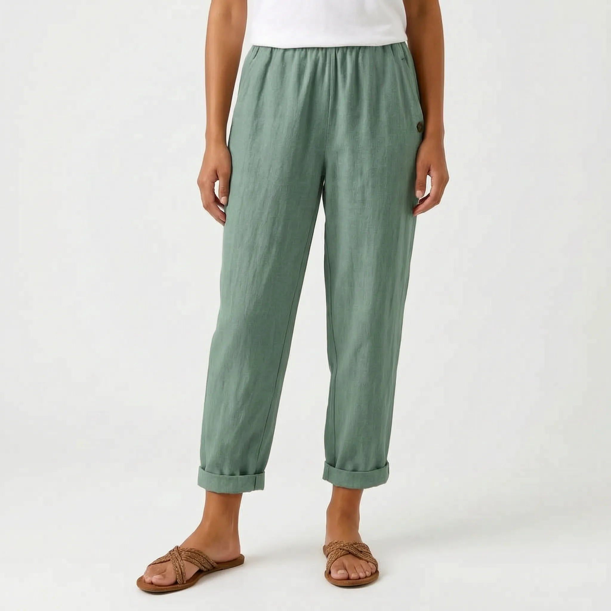 Solenta  - Relaxed Fit Cropped Summer Trousers Casual Daytime Outings