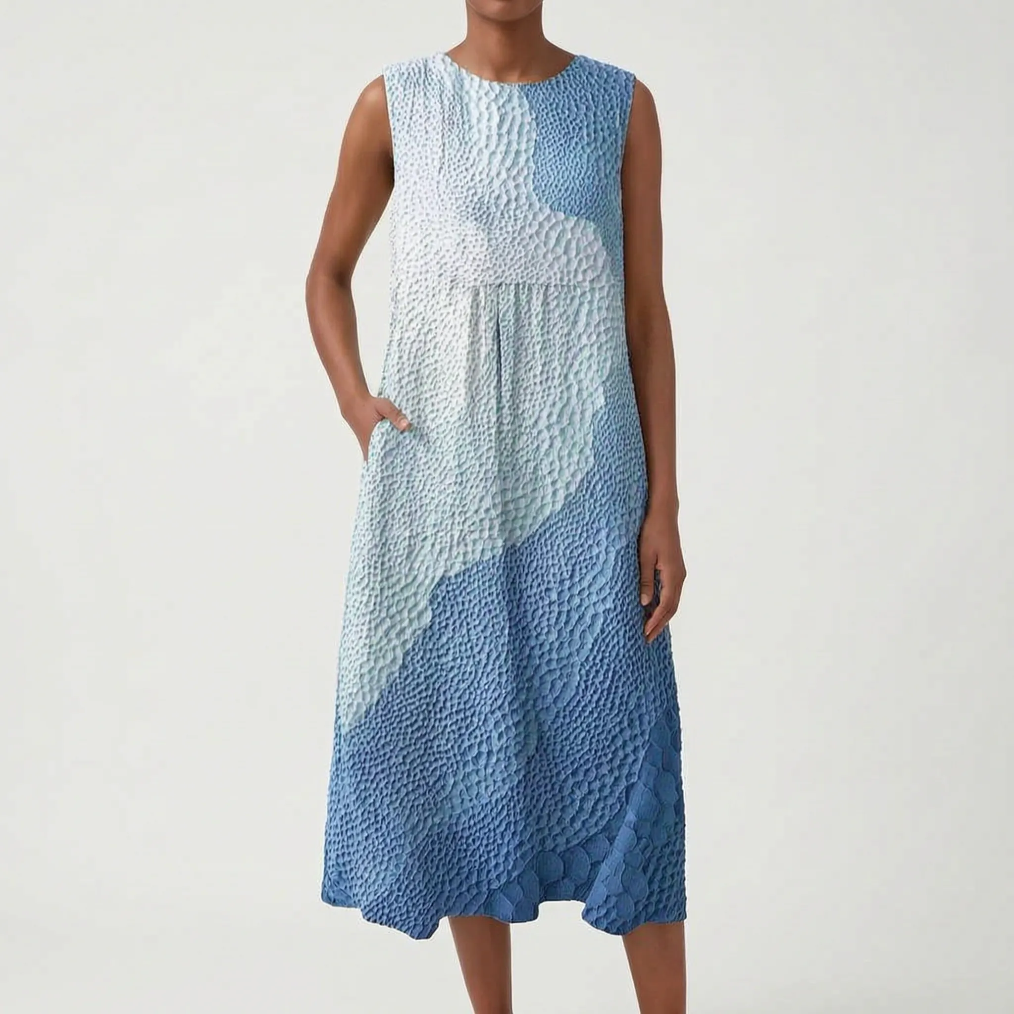 Solmara - Relaxed Sleeveless Colour-Block Summer Dress