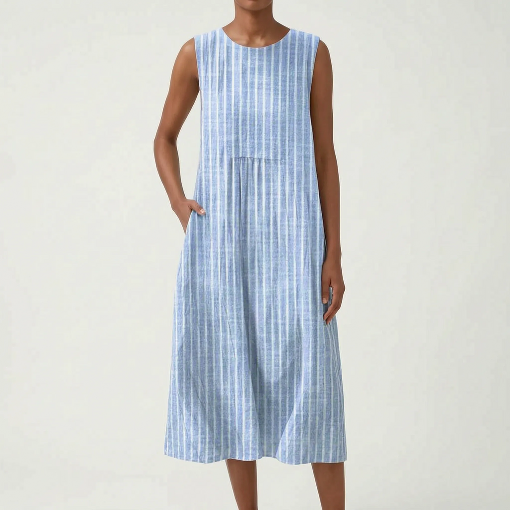 Solmara - Relaxed Sleeveless Colour-Block Summer Dress