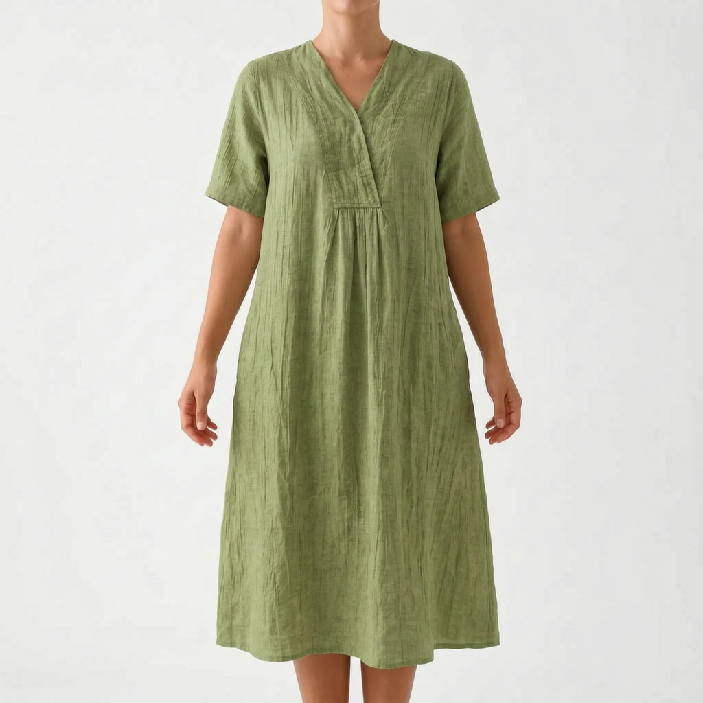Someri  - Relaxed Textured Midi Dress Beachside Walks