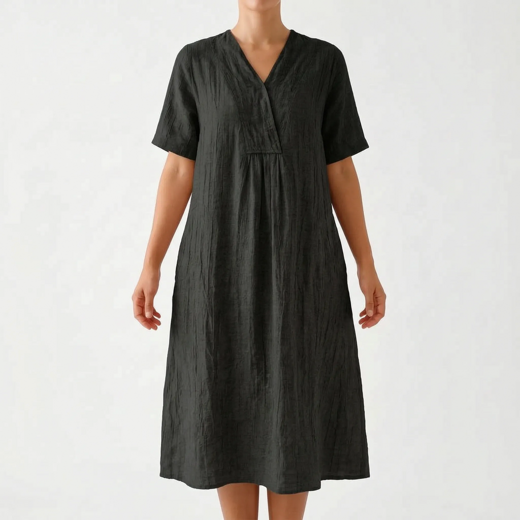 Someri  - Relaxed Textured Midi Dress Beachside Walks