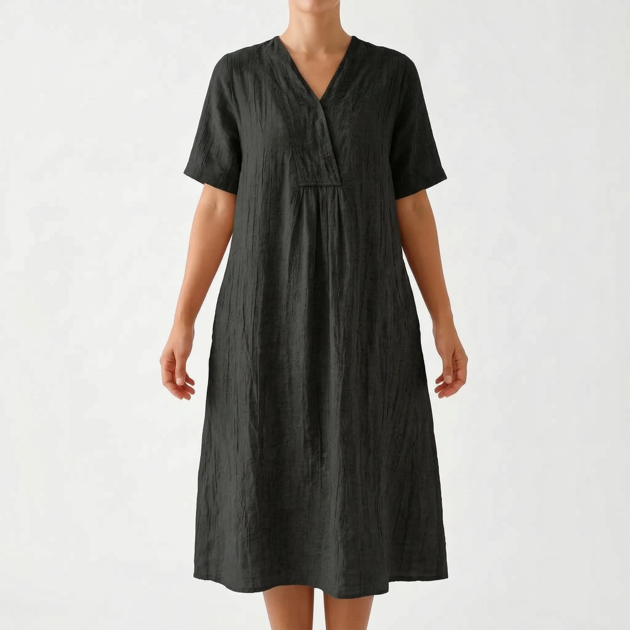 Someri  - Relaxed Textured Midi Dress Beachside Walks