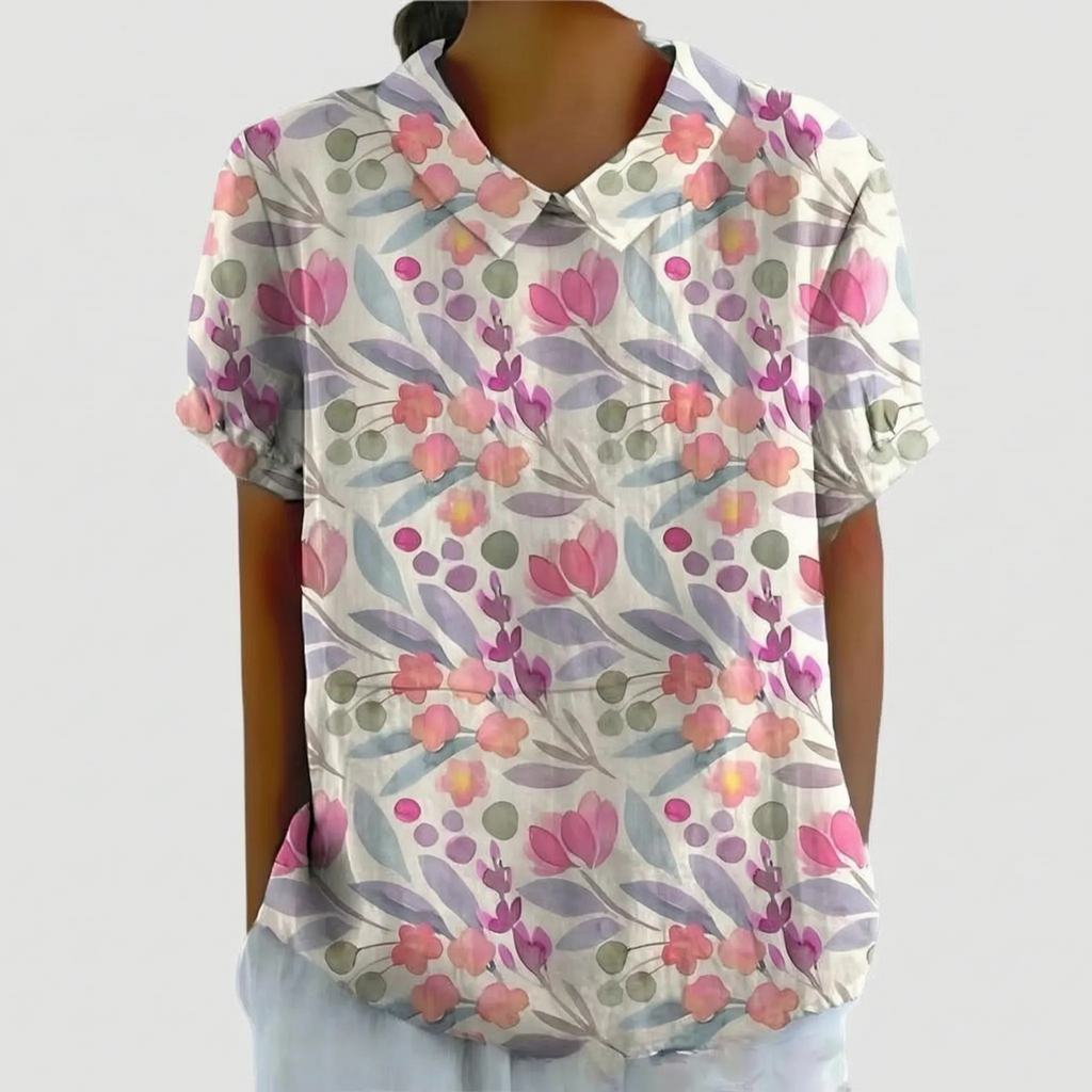 Sommara - Ladies White Floral Summer Blouse
