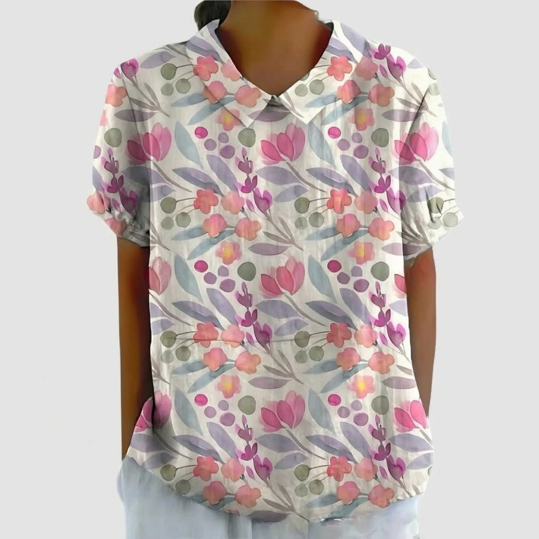 Sommara - Ladies White Floral Summer Blouse