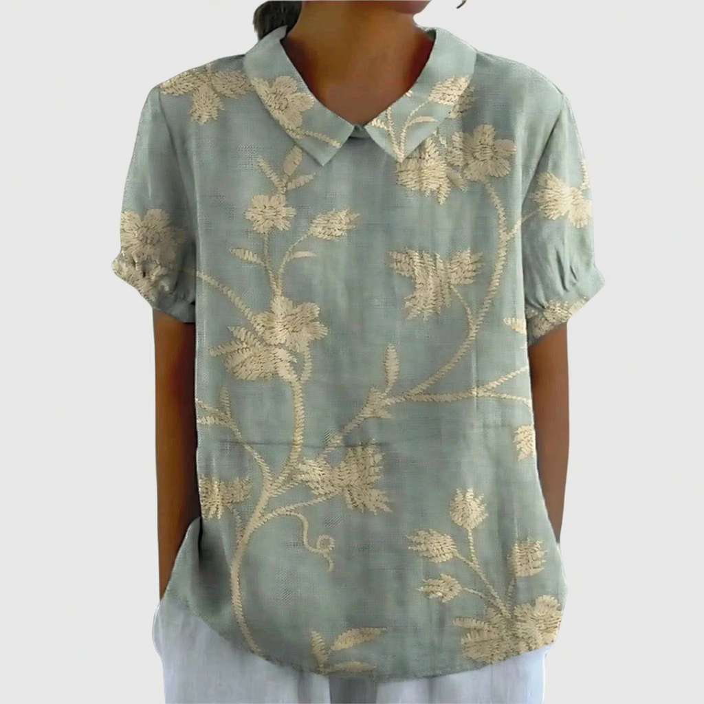 Sommara - Ladies White Floral Summer Blouse