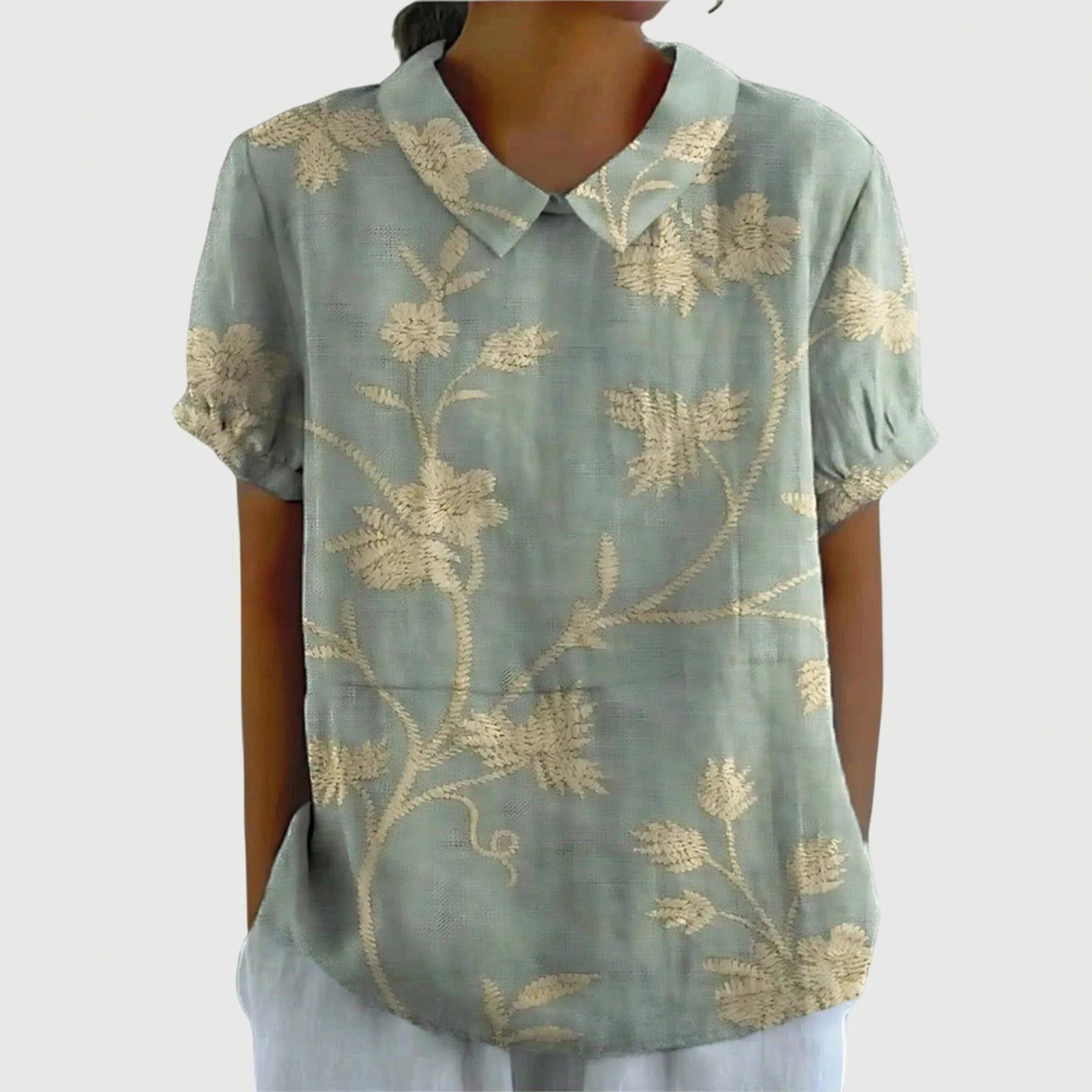 Sommara - Ladies White Floral Summer Blouse