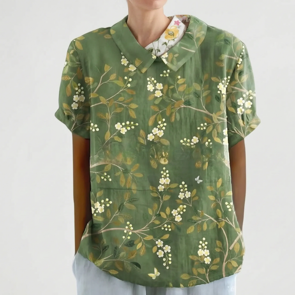 Sommara - Ladies White Floral Summer Blouse