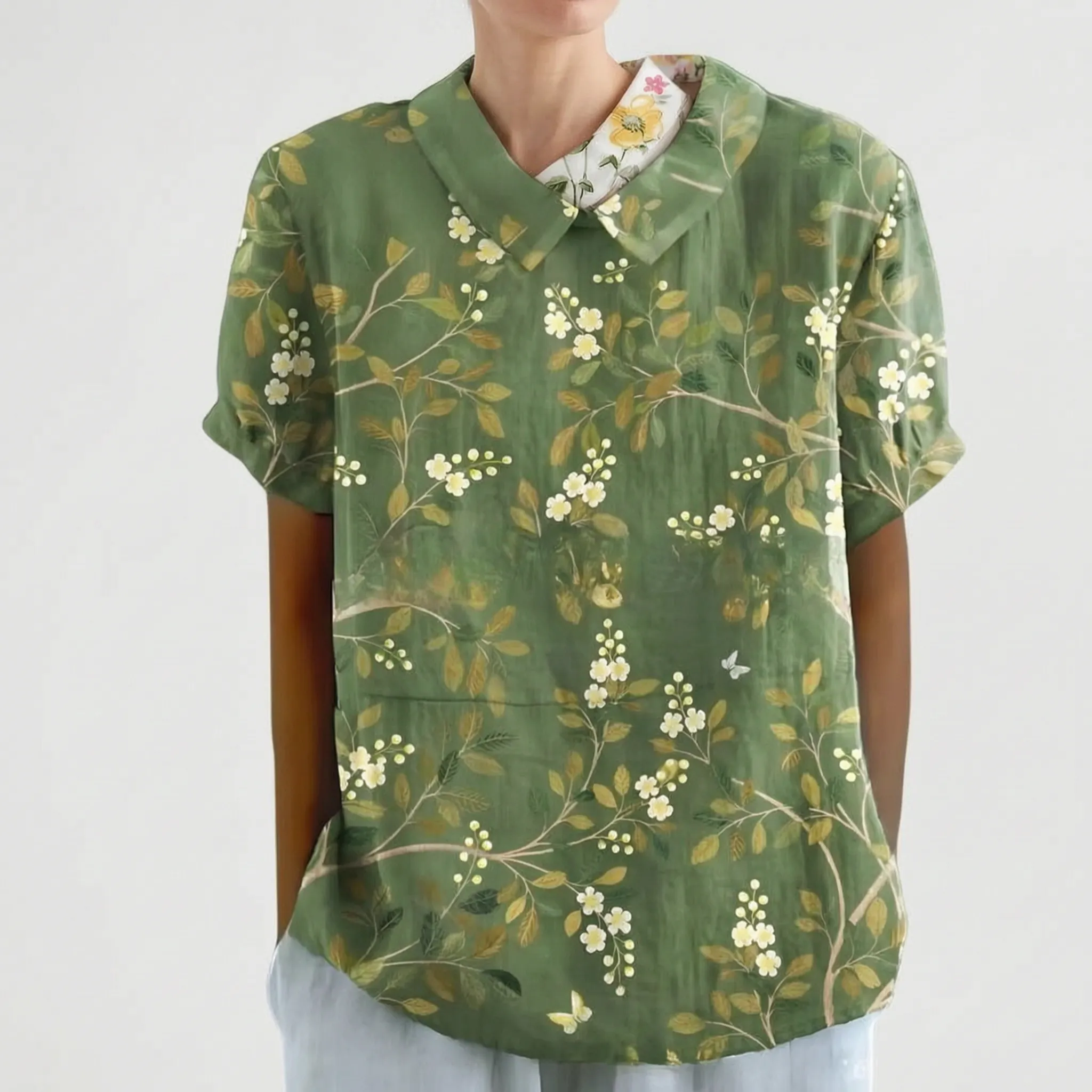 Sommara - Ladies White Floral Summer Blouse