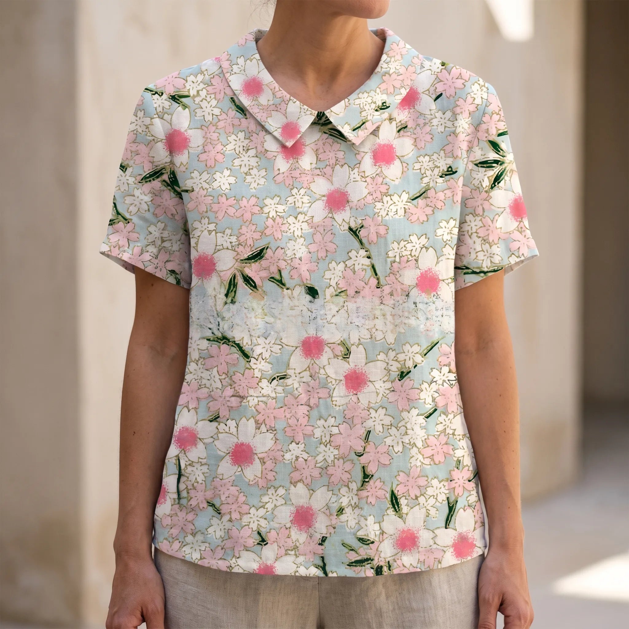 Sommara - Ladies White Floral Summer Blouse
