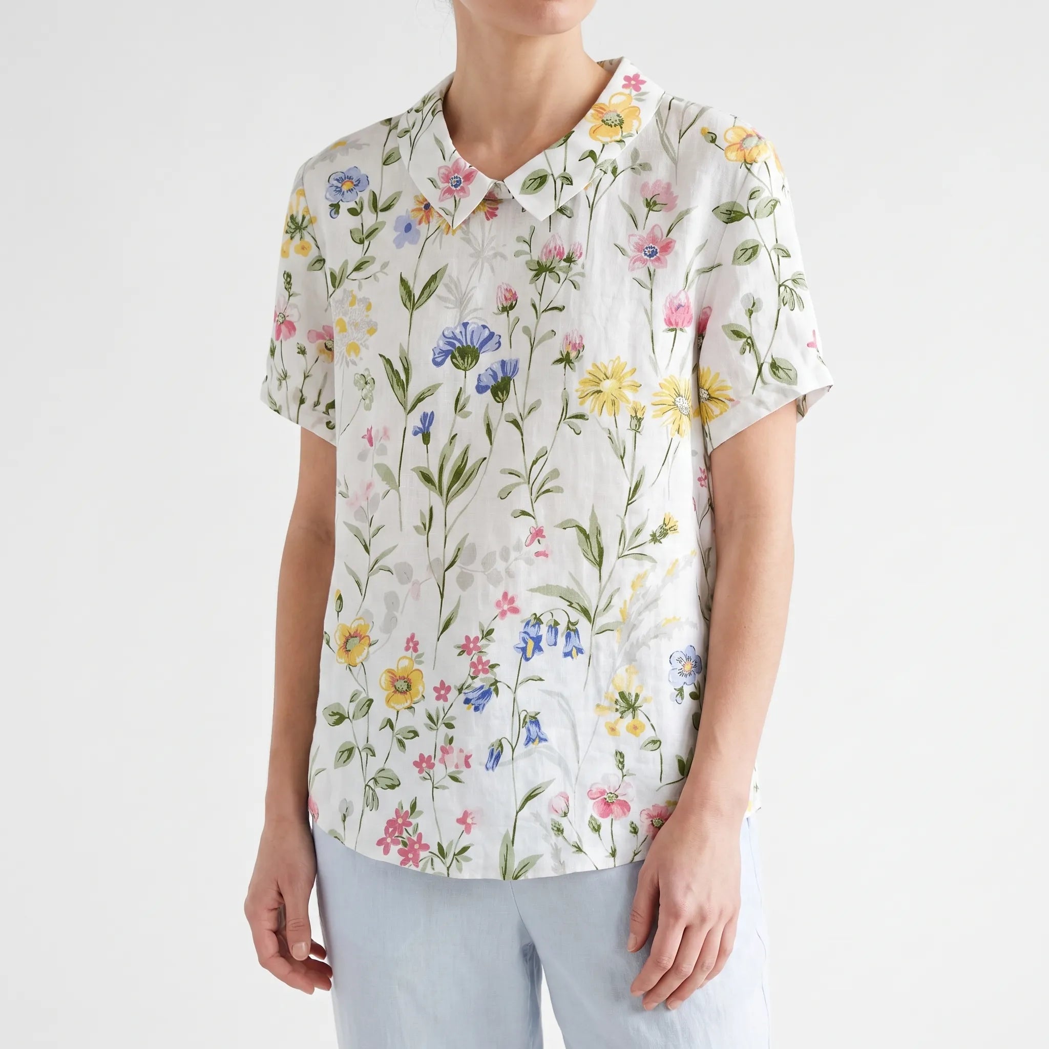 Sommara - Ladies White Floral Summer Blouse