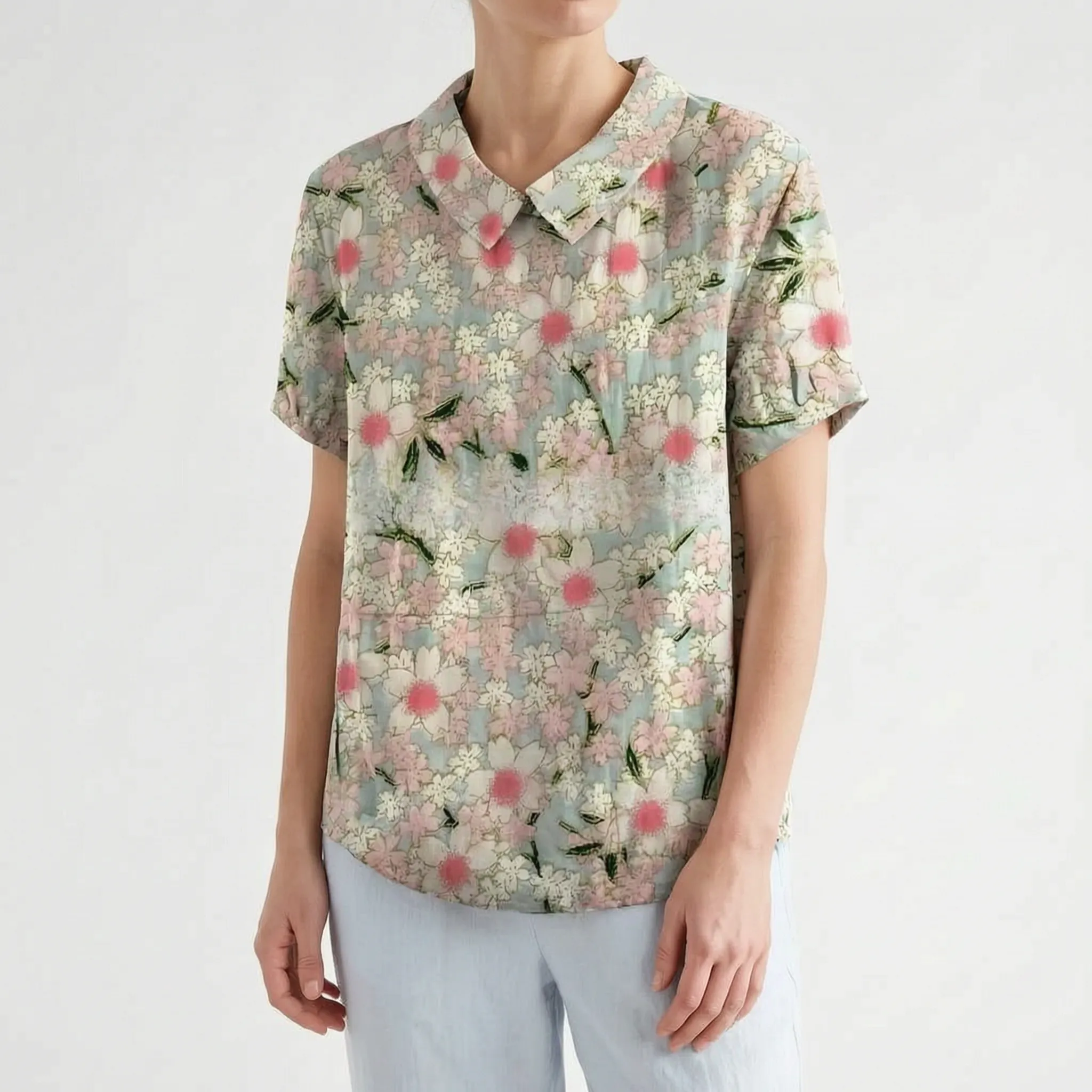 Sommara - Ladies White Floral Summer Blouse