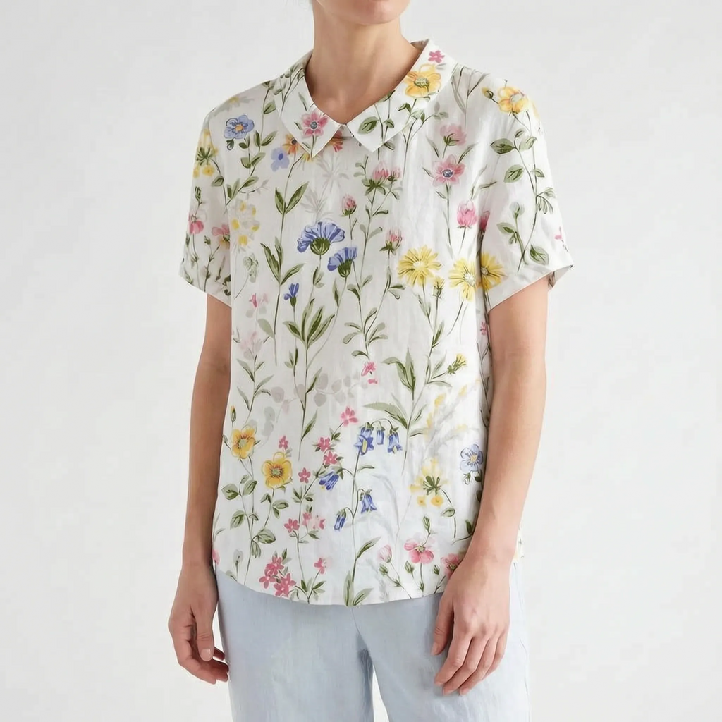 Sommara - Ladies White Floral Summer Blouse