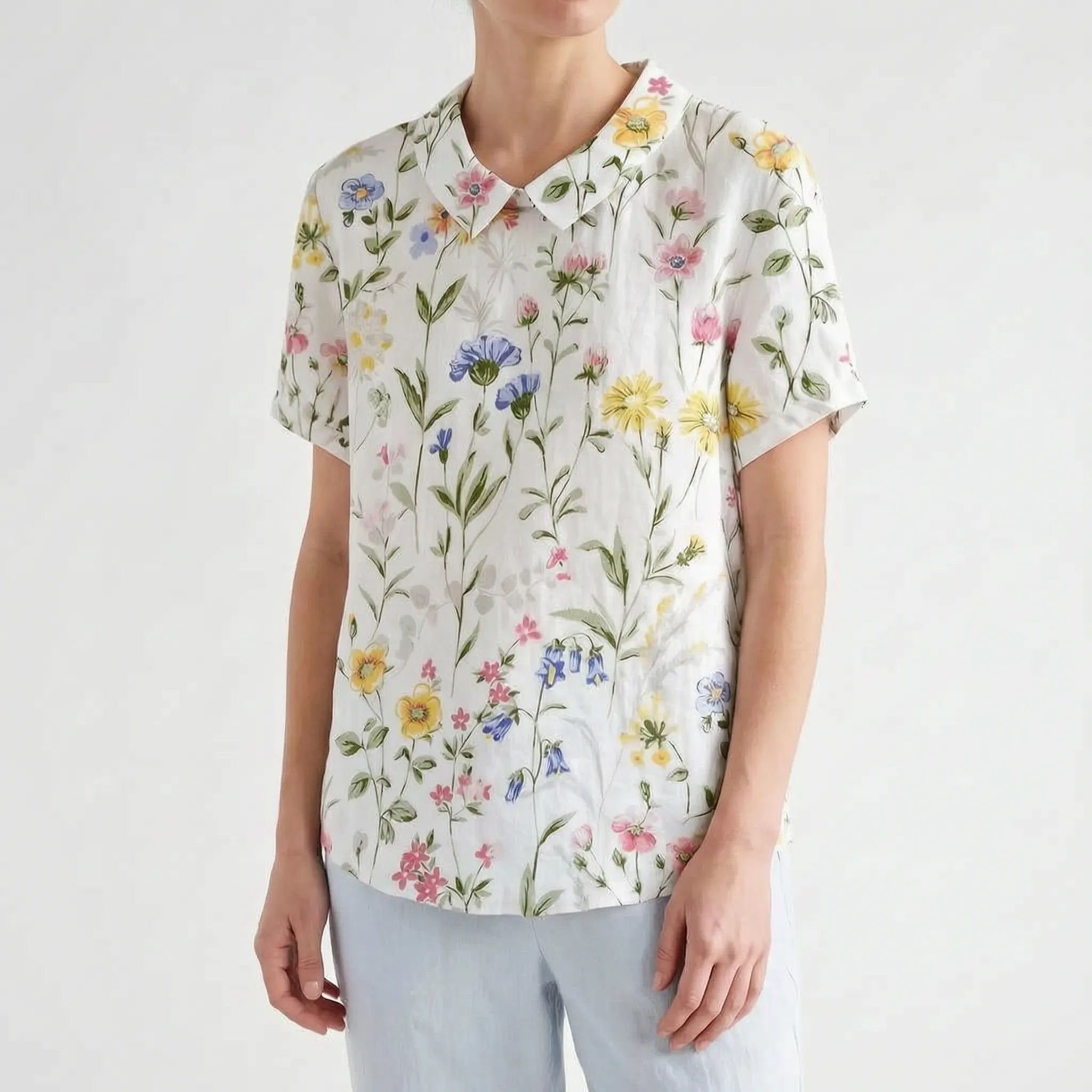 Sommara - Ladies White Floral Summer Blouse
