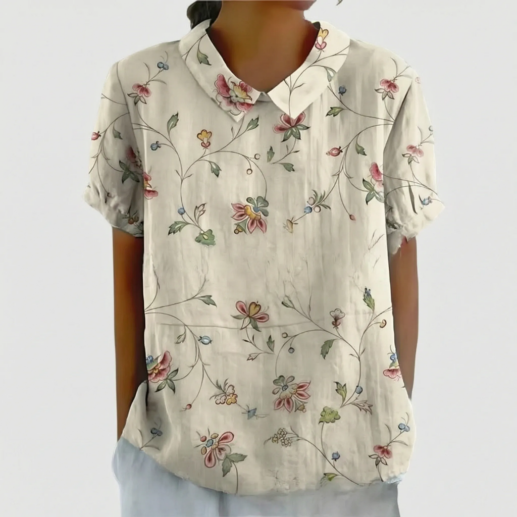 Sommara - Ladies White Floral Summer Blouse