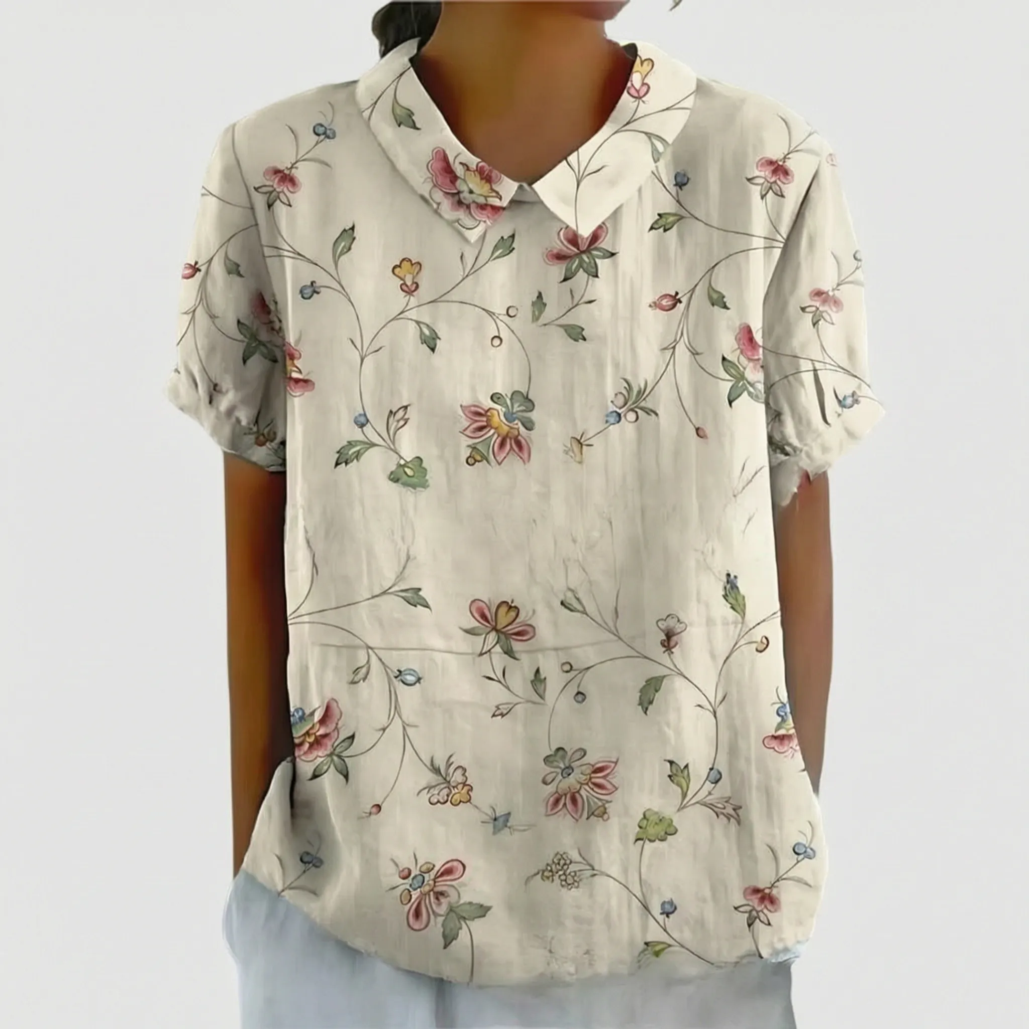 Sommara - Ladies White Floral Summer Blouse