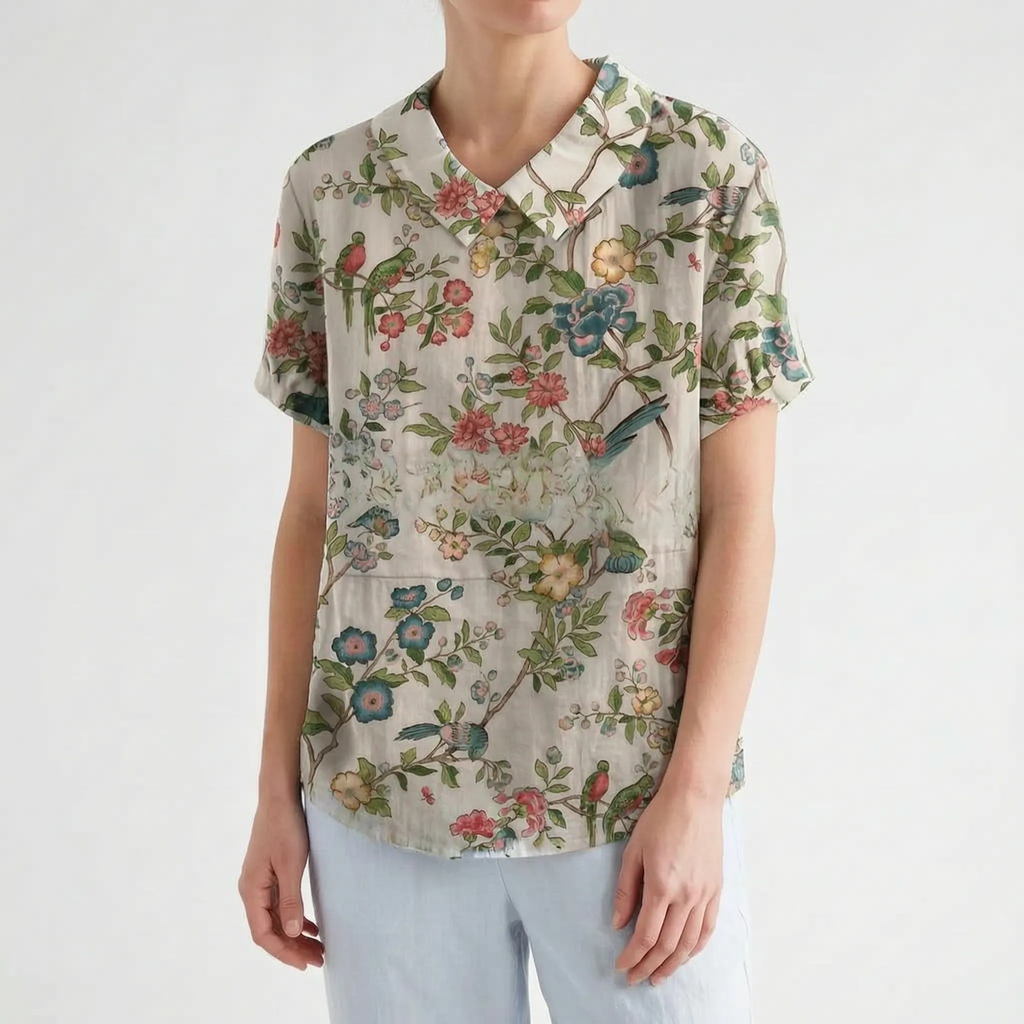 Sommara - Ladies White Floral Summer Blouse