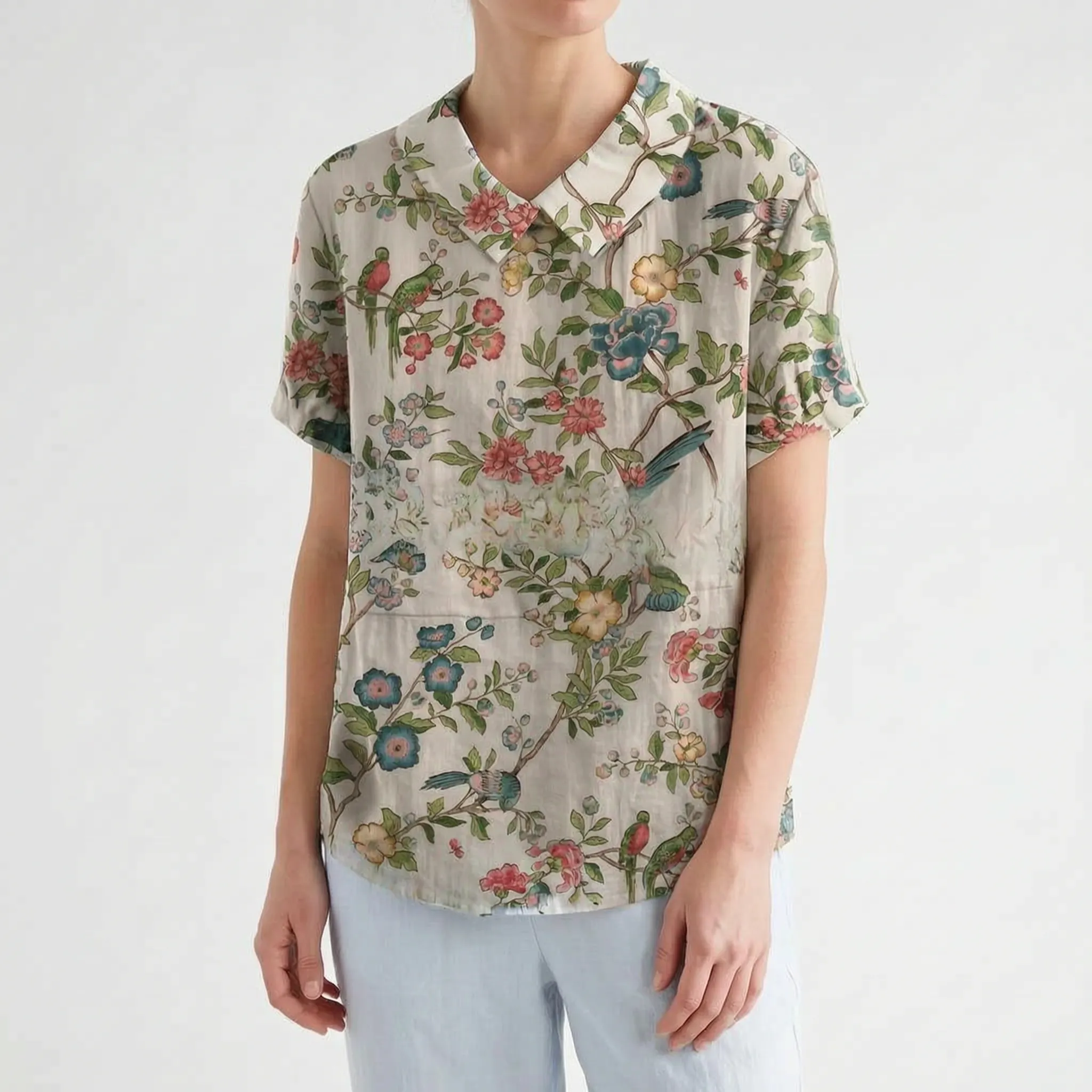 Sommara - Ladies White Floral Summer Blouse
