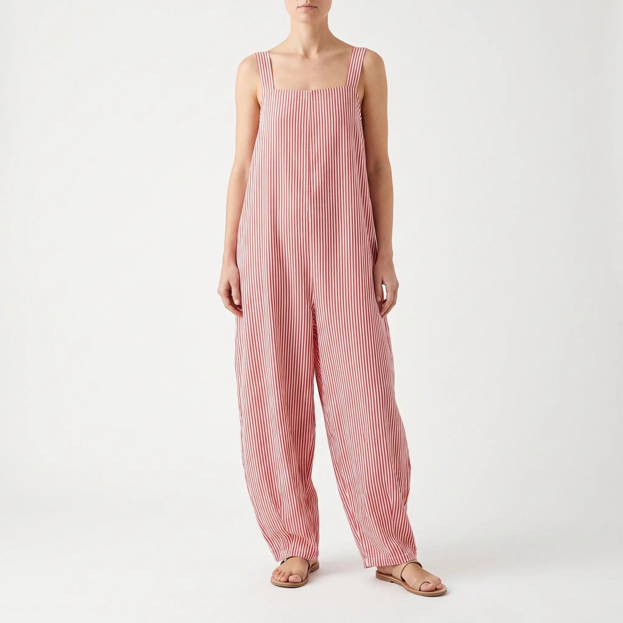 StripeSuit  - Relaxed Striped Summer Jumpsuit Summer Vacations