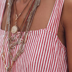 StripeSuit  - Relaxed Striped Summer Jumpsuit Summer Vacations
