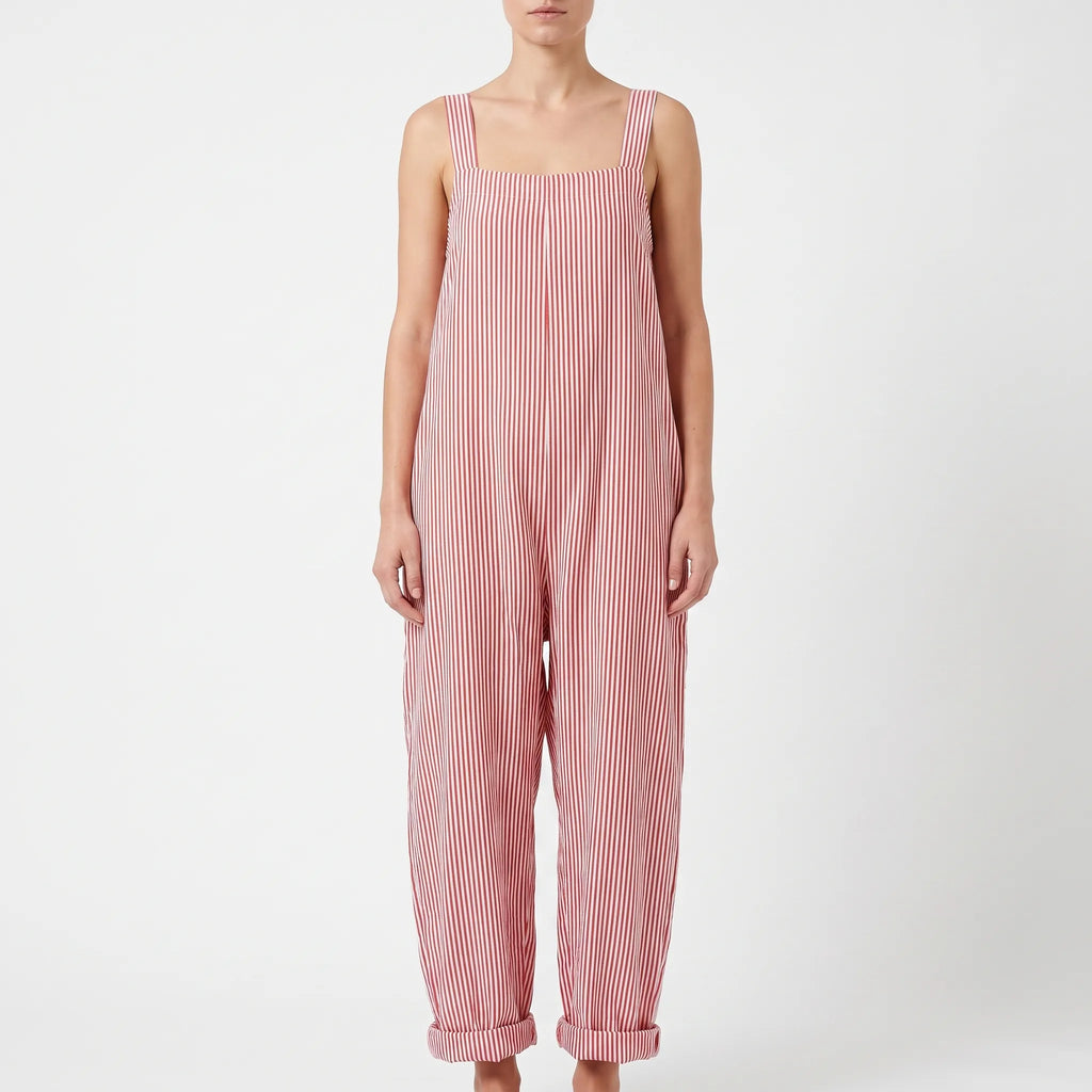 StripeSuit  - Relaxed Striped Summer Jumpsuit Summer Vacations