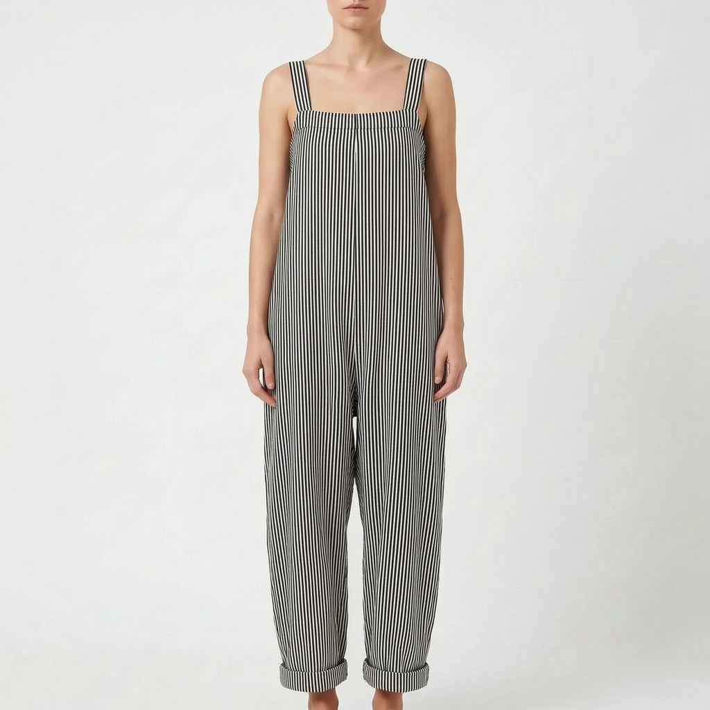 StripeSuit  - Relaxed Striped Summer Jumpsuit Summer Vacations