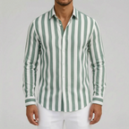 Strival  - Men's Blue And White Striped Shirt Casual Everyday Wear