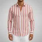 Strival  - Men's Blue And White Striped Shirt Casual Everyday Wear