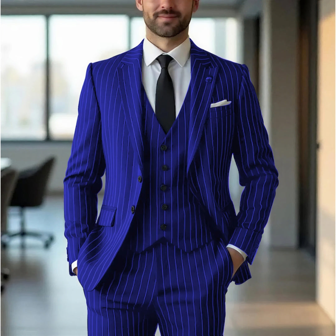 Men's Pinstripe Three-Piece Suit