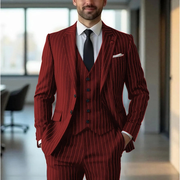 Men's Pinstripe Three-Piece Suit