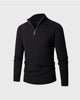 Men's ribbed half-zip jumper with high collar and long sleeves