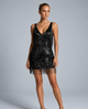 Women's Beaded Tassel Slip Mini Dress