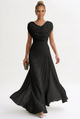 Women's Draped Chiffon Maxi Dress