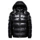 Men's glossy quilted hooded puffer jacket