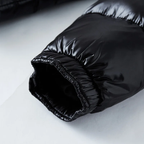 Men's glossy quilted hooded puffer jacket
