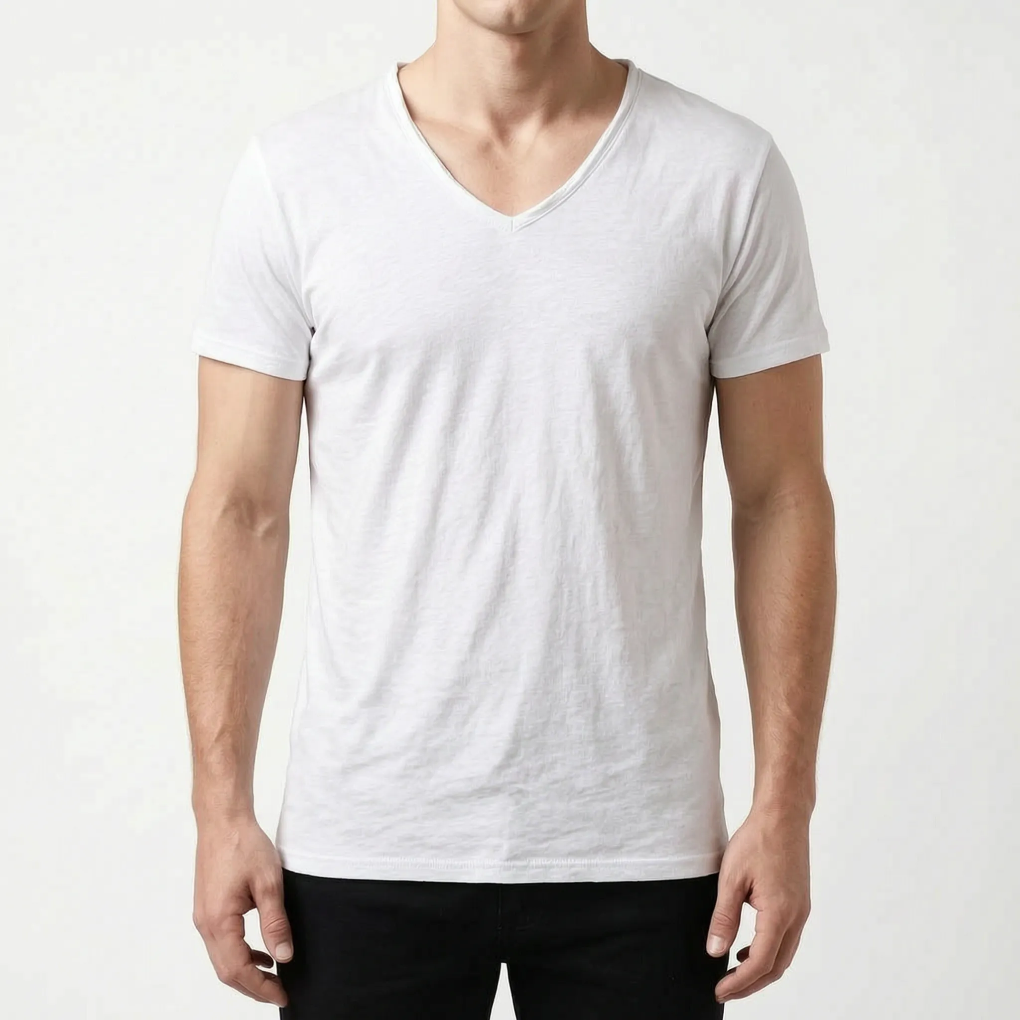 Torven  - Slim Fit V-Neck T-Shirt Casual Weekend Outings