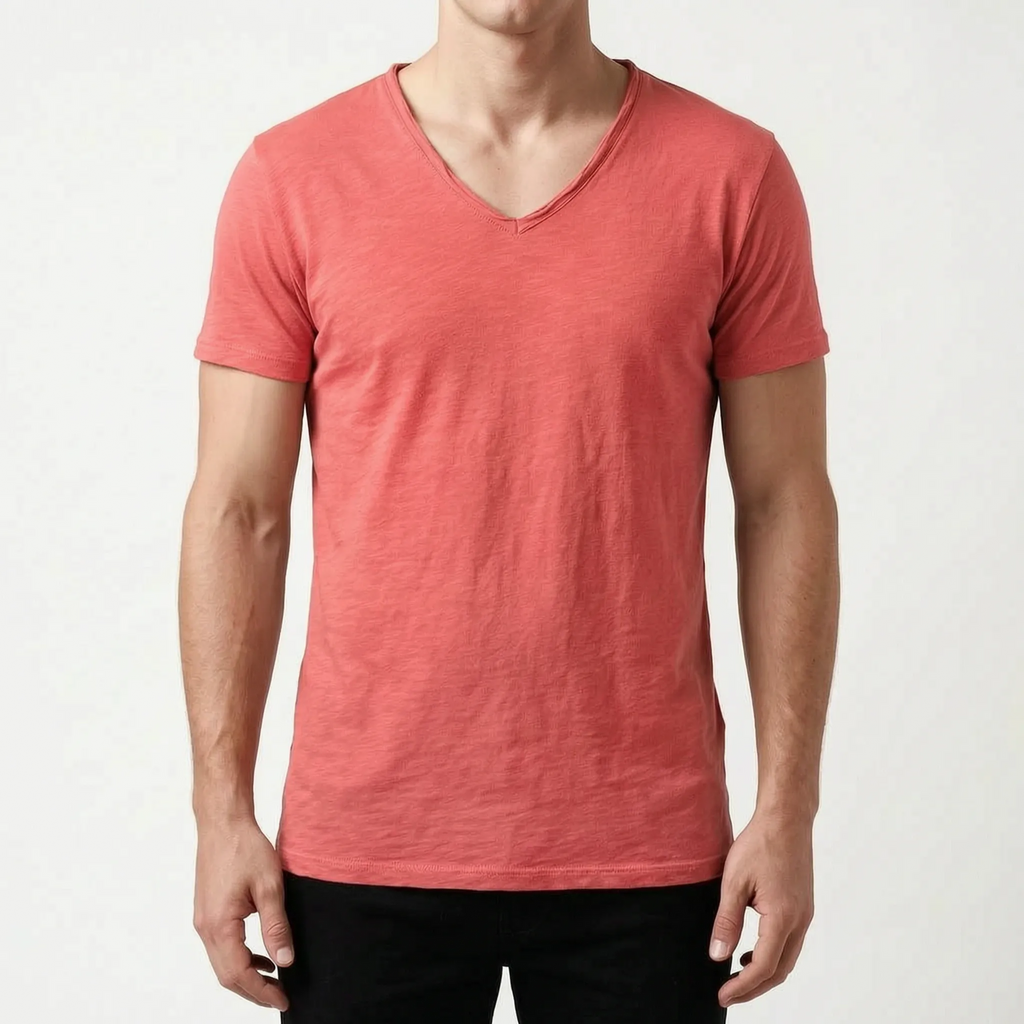 Torven  - Slim Fit V-Neck T-Shirt Casual Weekend Outings