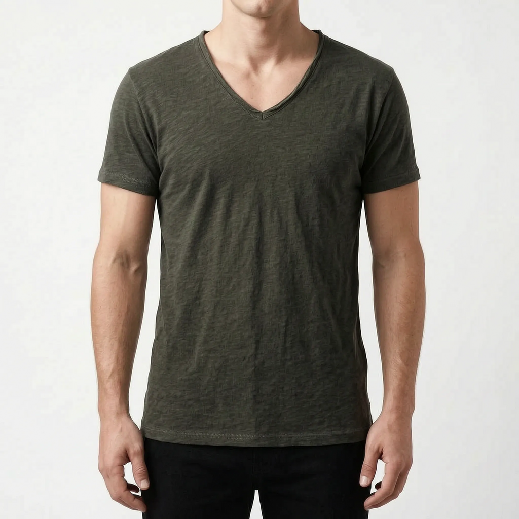 Torven  - Slim Fit V-Neck T-Shirt Casual Weekend Outings