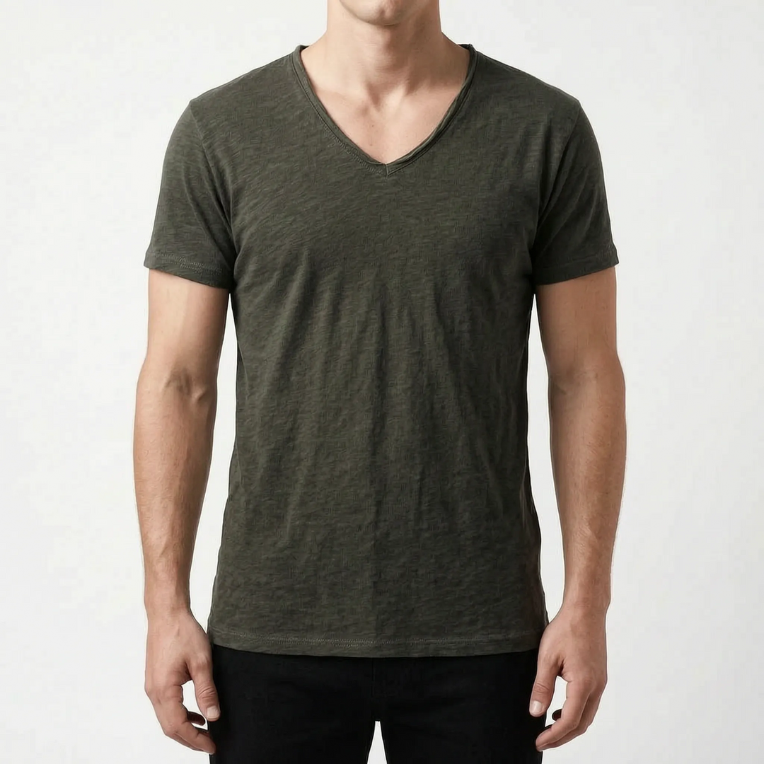 Torven  - Slim Fit V-Neck T-Shirt Casual Weekend Outings