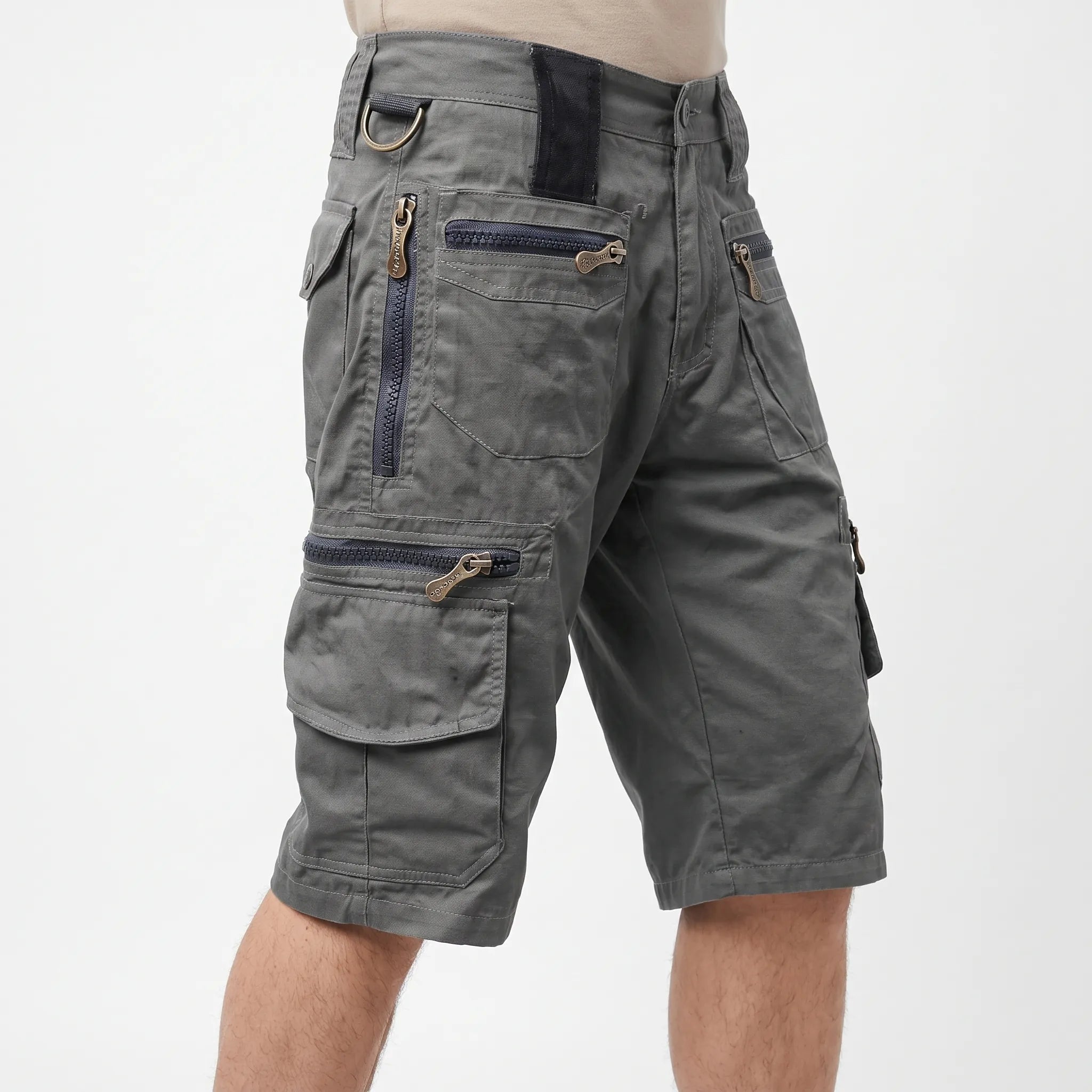 Trekton  - Men's Relaxed Fit Grey Cargo Shorts Outdoor Trail Walks