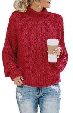Women's elegant turtleneck sweater with long sleeves