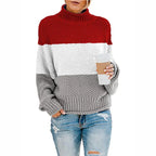Women's elegant turtleneck sweater with long sleeves