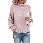 Women's elegant turtleneck sweater with long sleeves
