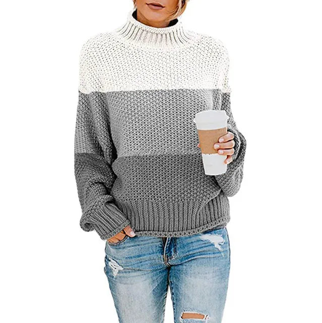 Women's elegant turtleneck sweater with long sleeves