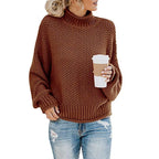 Women's elegant turtleneck sweater with long sleeves
