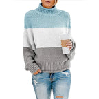 Women's elegant turtleneck sweater with long sleeves