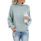 Women's elegant turtleneck sweater with long sleeves