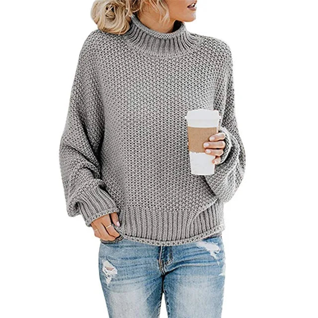 Women's elegant turtleneck sweater with long sleeves